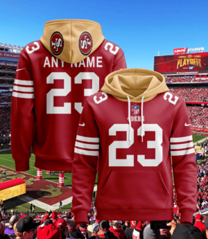 San Francisco 49ers New Personalized Football Hoodie Style Jersey AMCJSHD000014