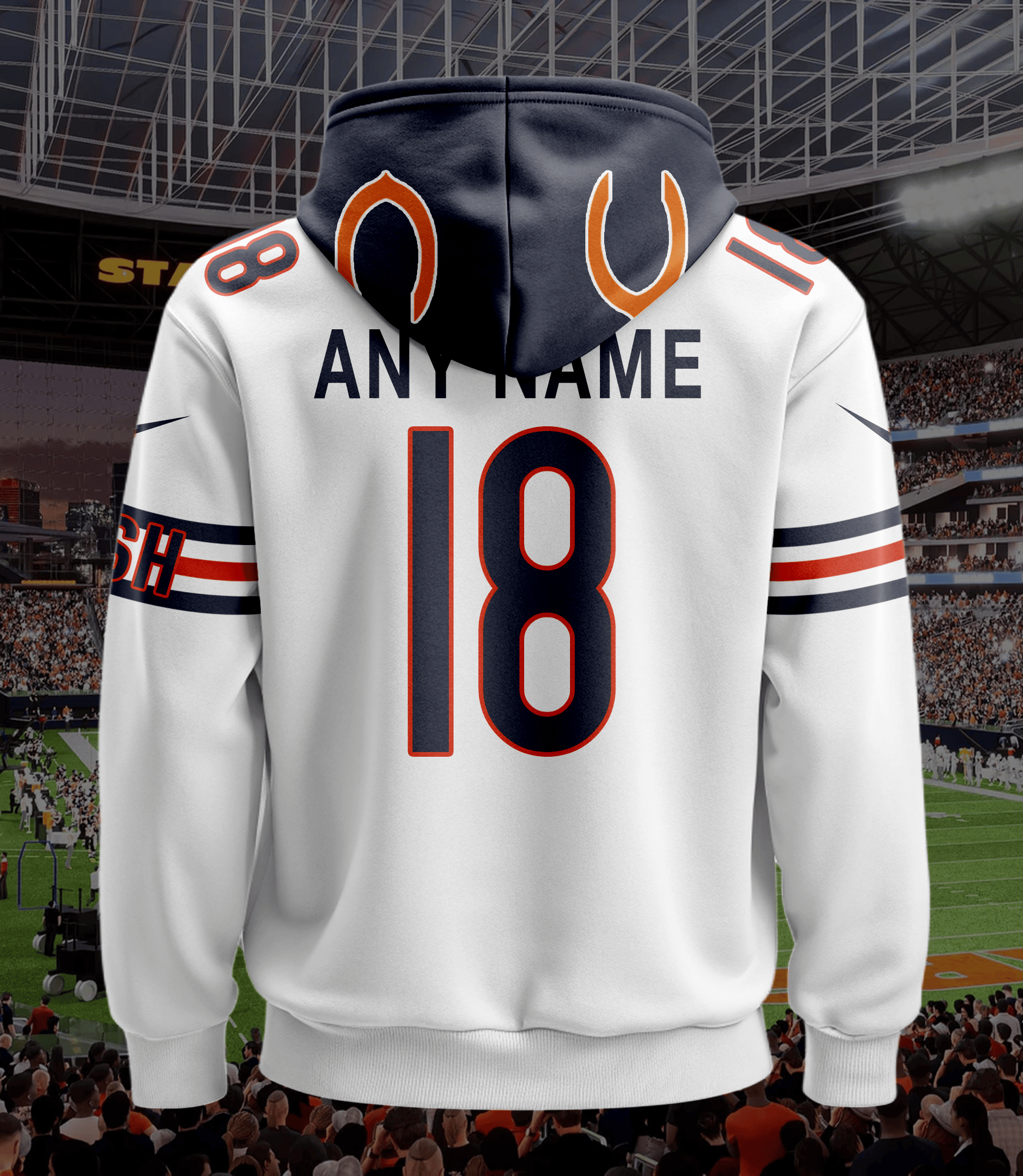 Chicago Bears New Personalized Football Hoodie Style Jersey AMCJSHD000061 - Image 2