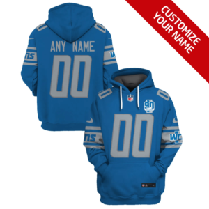 Detroit Lions New Personalized Football Hoodie Style Jersey AMCJSHD000030