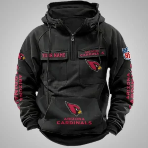 Arizona Cardinals New Personalized Multi Pockets Zip Hoodie AMCMZHD000091