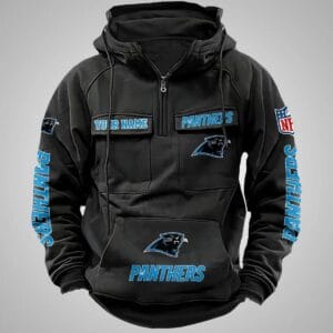 Carolina Panthers New Personalized Multi Pockets Zip Hoodie AMCMZHD000097