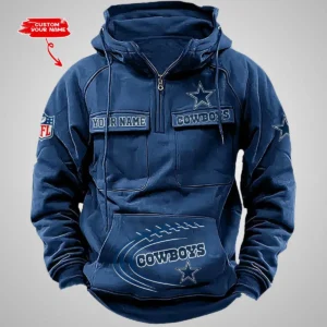 Dallas Cowboys New Personalized Multi Pockets Zip Hoodie AMCMZHD000082
