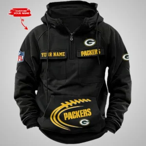 Green Bay Packers New Personalized Multi Pockets Zip Hoodie AMCMZHD000103