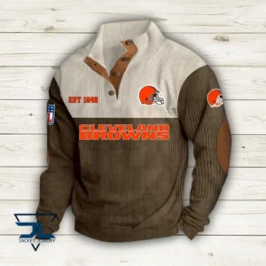 Cleveland Browns Personalized Stand Collar Double Breasted Hoodie AMCDBH00022