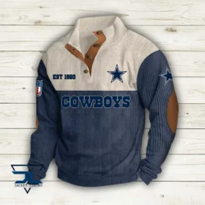 Dallas Cowboys Personalized Stand Collar Double Breasted Hoodie AMCDBH00009