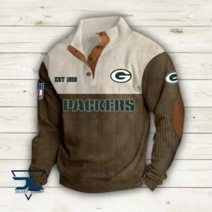 Green Bay Packers Personalized Stand Collar Double Breasted Hoodie AMCDBH00030