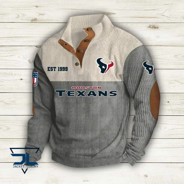 Houston Texans Personalized Stand Collar Double Breasted Hoodie AMCDBH00011 - Image 4
