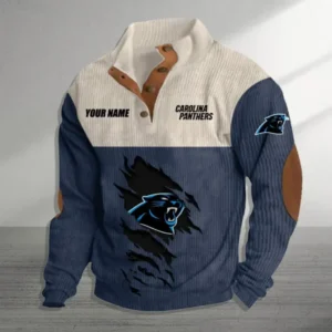 Carolina Panthers Personalized Stand Collar Double Breasted Hoodie AMCDBH00032