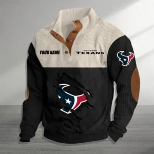 Houston Texans Personalized Stand Collar Double Breasted Hoodie AMCDBH00015
