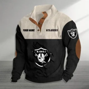Las Vegas Raiders Personalized Stand Collar Double Breasted Hoodie AMCDBH00034