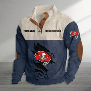 Tampa Bay Buccaneers Personalized Stand Collar Double Breasted Hoodie AMCDBH00051