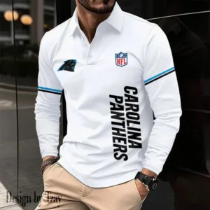 Carolina Panthers Personalized Long Sleeve Polo Shirt AMCLSPS0032