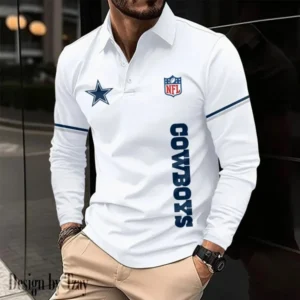 Dallas Cowboys Personalized Long Sleeve Polo Shirt AMCLSPS0012