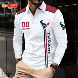 Houston Texans Personalized Long Sleeve Polo Shirt AMCLSPS0010