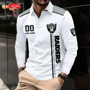 Las Vegas Raiders Personalized Long Sleeve Polo Shirt AMCLSPS0029