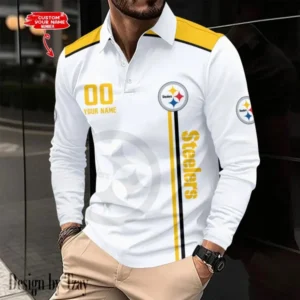 Pittsburgh Steelers Personalized Long Sleeve Polo Shirt AMCLSPS0040
