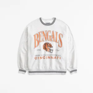 Cincinnati Bengals Graphic Oversized Sunday Women Sweatshirt Crew AMCWSS0001