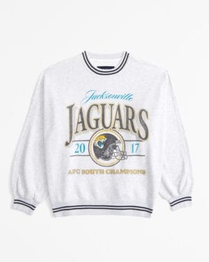 Jacksonville Jaguars Graphic Oversized Sunday Women Sweatshirt Crew AMCWSS0009