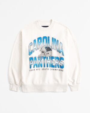 Carolina Panthers Graphic Oversized Sunday Women Sweatshirt Crew AMCWSS0011
