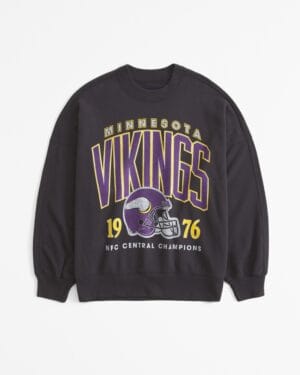 Minnesota Vikings Graphic Oversized Sunday Women Sweatshirt Crew AMCWSS0021