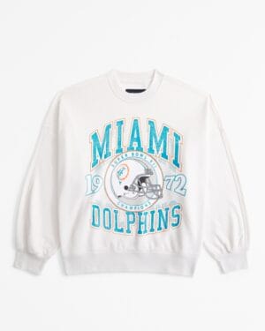 Miami Dolphins Graphic Oversized Sunday Women Sweatshirt Crew AMCWSS0013