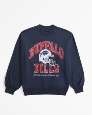 Buffalo Bills Graphic Oversized Sunday Women Sweatshirt Crew AMCWSS0008