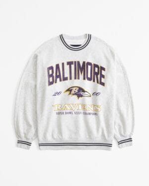 Baltimore Ravens Graphic Oversized Sunday Women Sweatshirt Crew AMCWSS0014