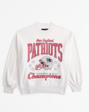 New England Patriots Graphic Oversized Sunday Women Sweatshirt Crew AMCWSS0015