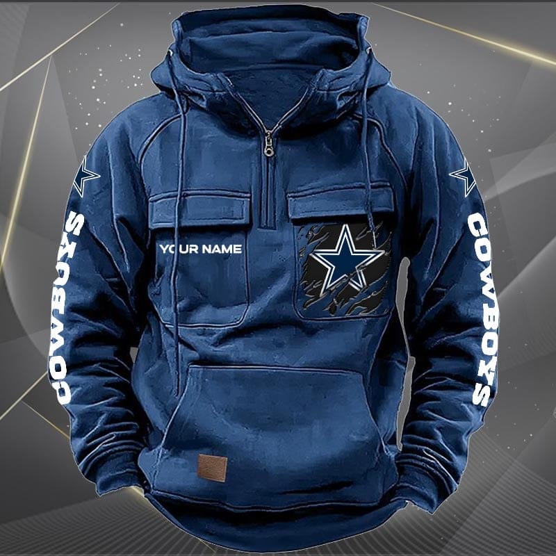 Dallas Cowboys New Personalized Multi Pockets Zip Hoodie AMCMZHD000040 - Image 2
