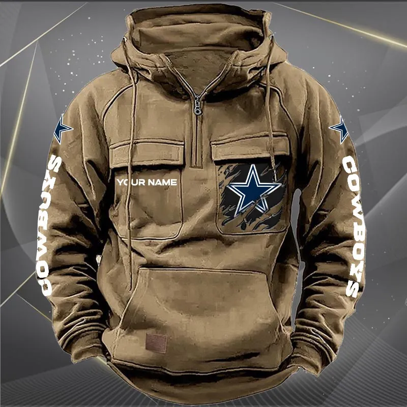 Dallas Cowboys New Personalized Multi Pockets Zip Hoodie AMCMZHD000040 - Image 3