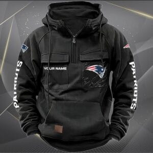 New England Patriots New Personalized Multi Pockets Zip Hoodie AMCMZHD000053