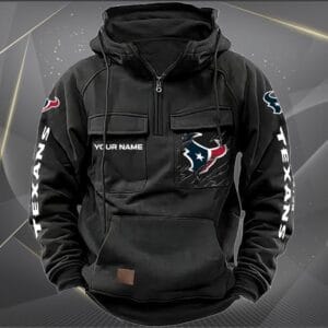Houston Texans  New Personalized Multi Pockets Zip Hoodie AMCMZHD000044