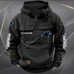 Carolina Panthers New Personalized Multi Pockets Zip Hoodie AMCMZHD000036