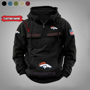 Denver Broncos  New Personalized Multi Pockets Zip Hoodie AMCMZHD000019