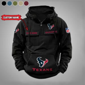 Houston Texans  New Personalized Multi Pockets Zip Hoodie AMCMZHD000022