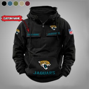 Jacksonville Jaguars  New Personalized Multi Pockets Zip Hoodie AMCMZHD000024