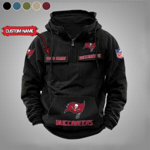 Tampa Bay Buccaneers New Personalized Multi Pockets Zip Hoodie AMCMZHD000006