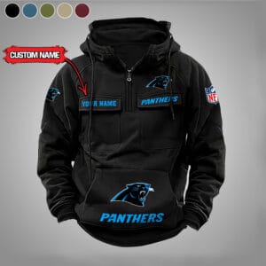 Carolina Panthers New Personalized Multi Pockets Zip Hoodie AMCMZHD000014