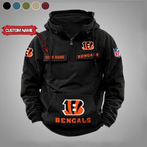 Cincinnati Bengals New Personalized Multi Pockets Zip Hoodie AMCMZHD000016
