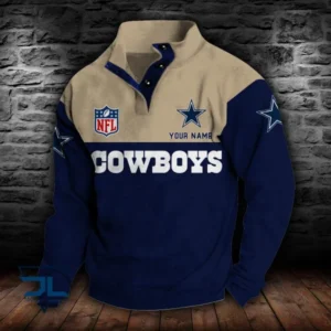 Dallas Cowboys Personalized Stand Collar Double Breasted Hoodie AMCDBH00058
