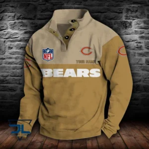 Chicago Bears Personalized Stand Collar Double Breasted Hoodie AMCDBH00056
