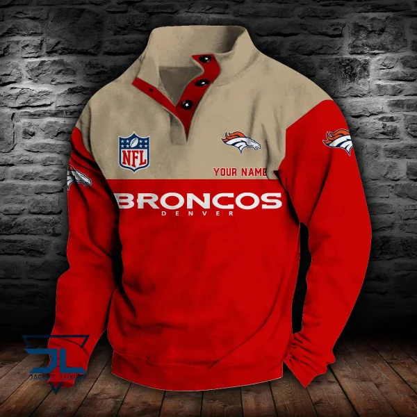 Denver Broncos Personalized Stand Collar Double Breasted Hoodie AMCDBH00059 - Image 3