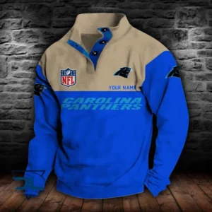 Carolina Panthers Personalized Stand Collar Double Breasted Hoodie AMCDBH00073