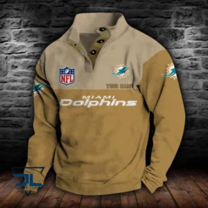 Miami Dolphins Personalized Stand Collar Double Breasted Hoodie AMCDBH00060
