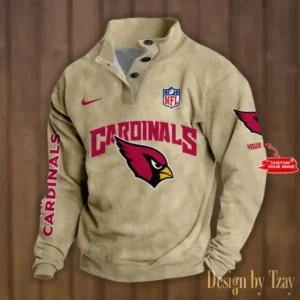 Arizona Cardinals Personalized Stand Collar Double Breasted Hoodie AMCDBH00113