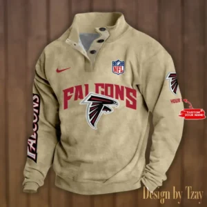 Atlanta Falcons Personalized Stand Collar Double Breasted Hoodie AMCDBH00099