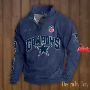 Dallas Cowboys Personalized Stand Collar Double Breasted Hoodie AMCDBH00093