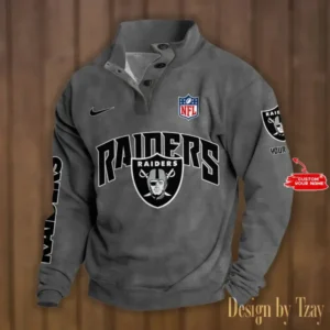 Las Vegas Raiders Personalized Stand Collar Double Breasted Hoodie AMCDBH00116