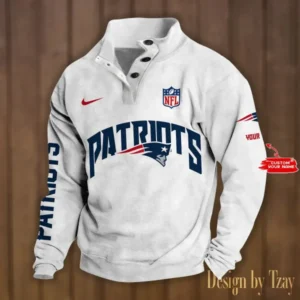 New England Patriots Personalized Stand Collar Double Breasted Hoodie AMCDBH00139