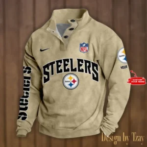 Pittsburgh Steelers Personalized Stand Collar Double Breasted Hoodie AMCDBH00132